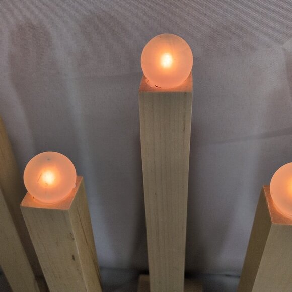 IKEA Strala 7 Arm Candelabra Wood Pine Beige 900.505.66 Lamp Mark Slojd Vintage - Picture 15 of 16